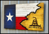 Texas Gadsden Flag - Wood Texas Flag - American Flag Signs