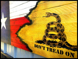 Texas Gadsden Flag - Wood Texas Flag - American Flag Signs